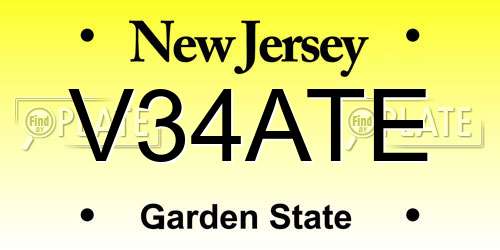 V34ATE New Jersey License Plate
