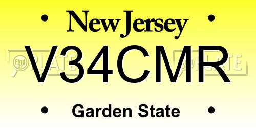 V34CMR New Jersey License Plate