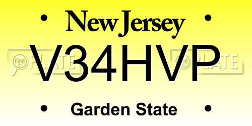 V34HVP New Jersey License Plate