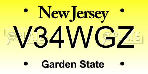 V34WGZ New Jersey License Plate
