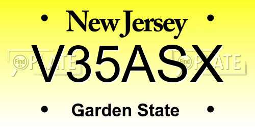V35ASX New Jersey License Plate