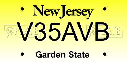 V35AVB New Jersey License Plate