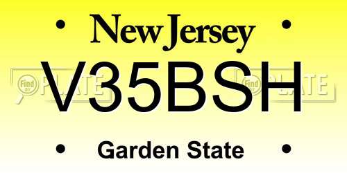 V35BSH New Jersey License Plate