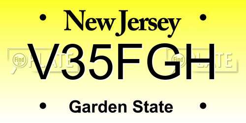 V35FGH New Jersey License Plate