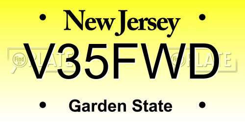 V35FWD New Jersey License Plate