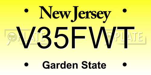 V35FWT New Jersey License Plate