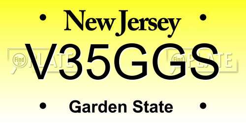 V35GGS New Jersey License Plate