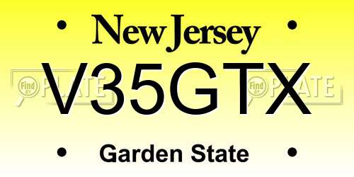 V35GTX New Jersey License Plate