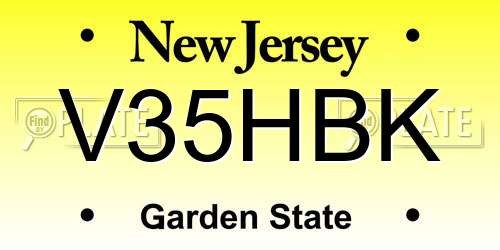 V35HBK New Jersey License Plate