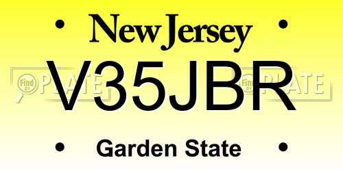 V35JBR New Jersey License Plate