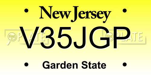 V35JGP New Jersey License Plate