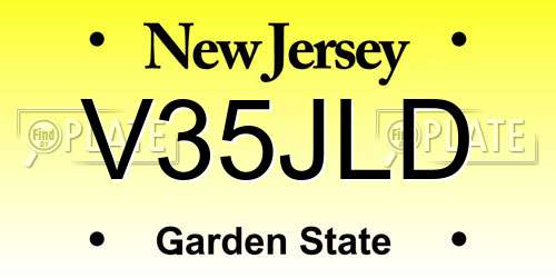 V35JLD New Jersey License Plate