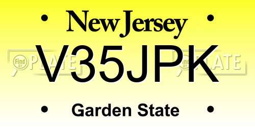 V35JPK New Jersey License Plate