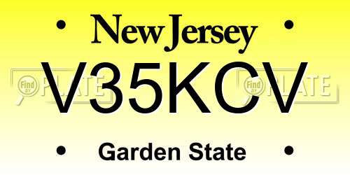 V35KCV New Jersey License Plate