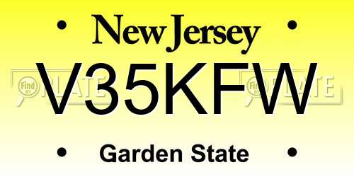 V35KFW New Jersey License Plate