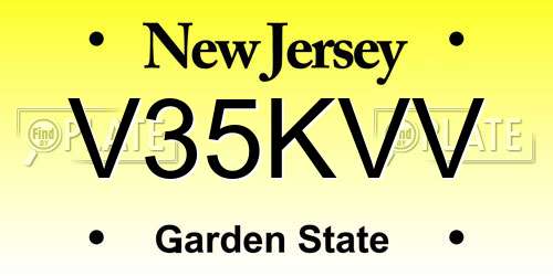 V35KVV New Jersey License Plate