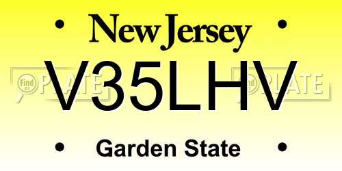 V35LHV New Jersey License Plate