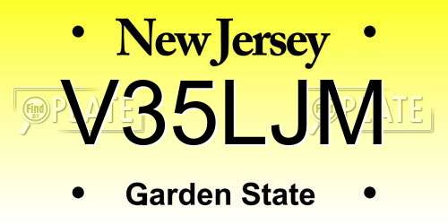 V35LJM New Jersey License Plate
