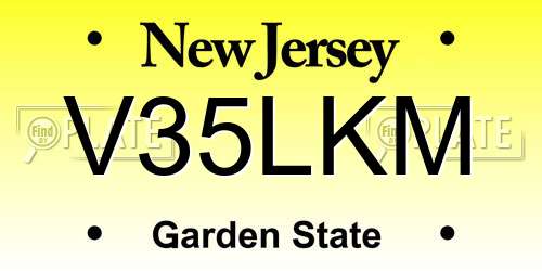V35LKM New Jersey License Plate