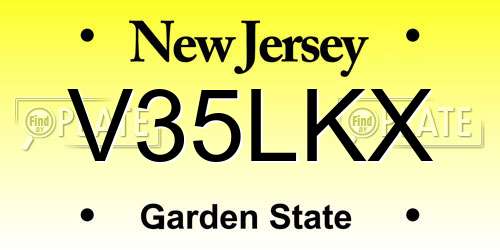 V35LKX New Jersey License Plate