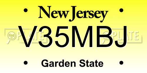 V35MBJ New Jersey License Plate