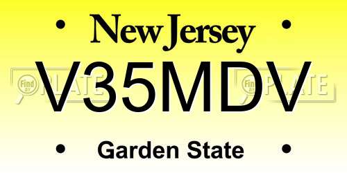V35MDV New Jersey License Plate