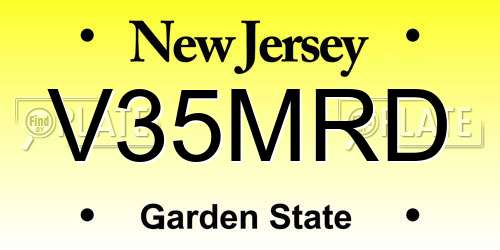 V35MRD New Jersey License Plate