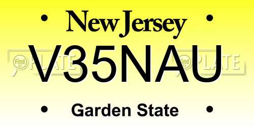 V35NAU New Jersey License Plate