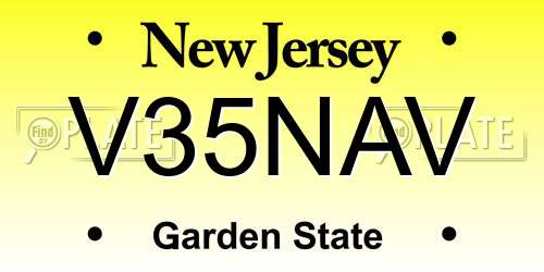 V35NAV New Jersey License Plate