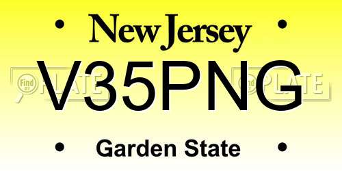 V35PNG New Jersey License Plate