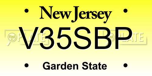 V35SBP New Jersey License Plate