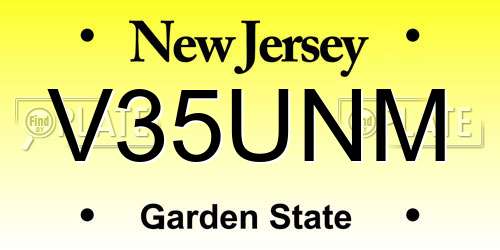 V35UNM New Jersey License Plate