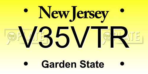 V35VTR New Jersey License Plate