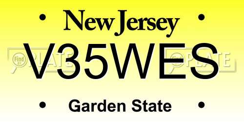 V35WES New Jersey License Plate