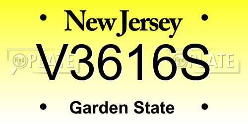 V3616S New Jersey License Plate