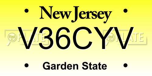 V36CYV New Jersey License Plate