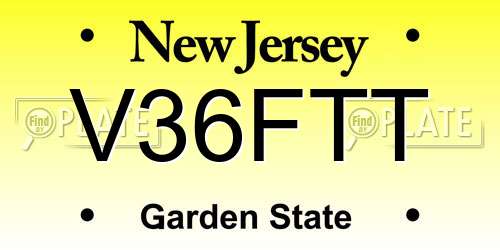 V36FTT New Jersey License Plate