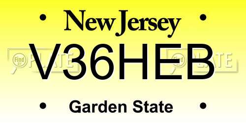V36HEB New Jersey License Plate