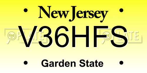 V36HFS New Jersey License Plate