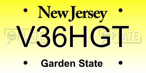 V36HGT New Jersey License Plate
