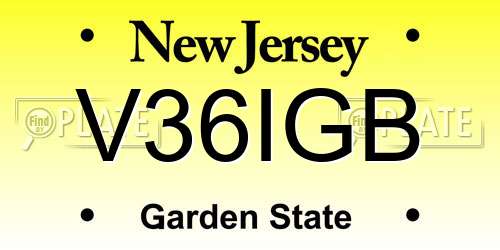 V36IGB New Jersey License Plate