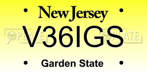 V36IGS New Jersey License Plate
