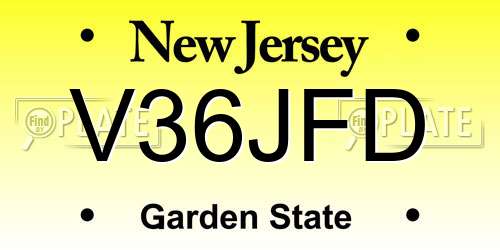 V36JFD New Jersey License Plate