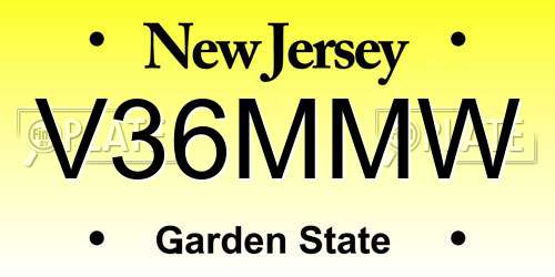 V36MMW New Jersey License Plate