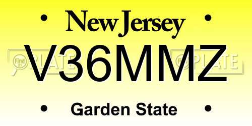 V36MMZ New Jersey License Plate