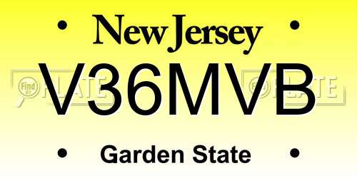 V36MVB New Jersey License Plate