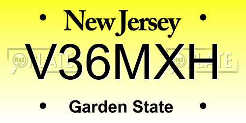 V36MXH New Jersey License Plate