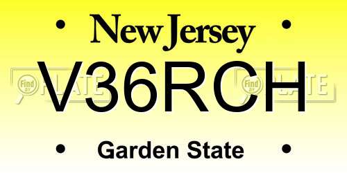 V36RCH New Jersey License Plate