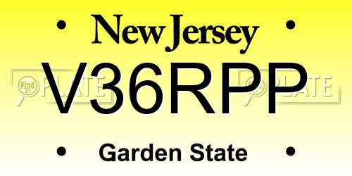 V36RPP New Jersey License Plate