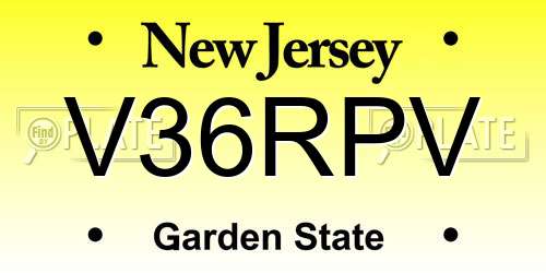 V36RPV New Jersey License Plate